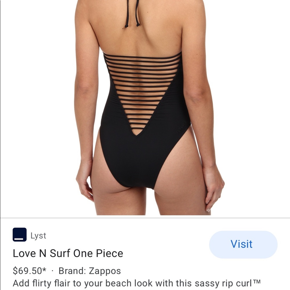 Rip Curl Black Strappy One Piece
